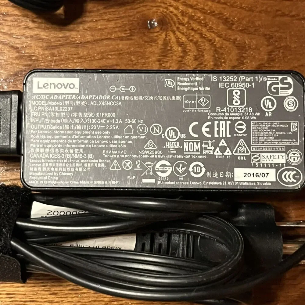 LOT 5 Lenovo Power Adapter AC Charger for N21 Chromebook OEM ADLX45NCC3A